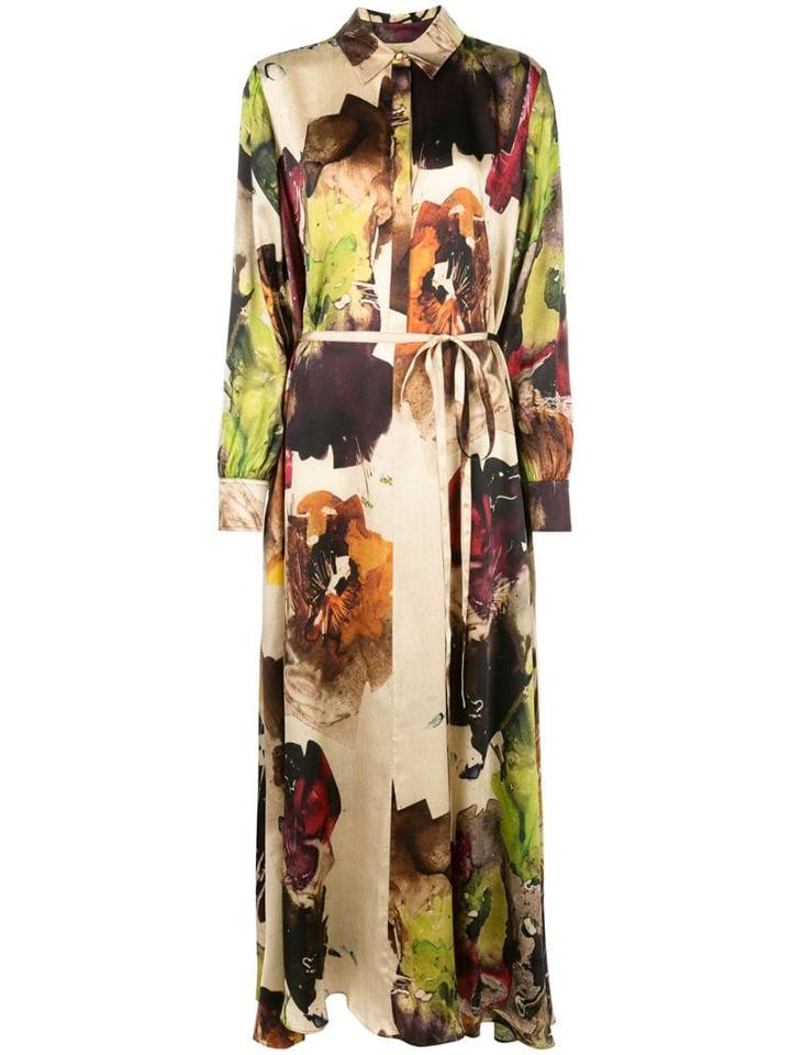 Co Printed Maxi Shirt Dress - Multicolour