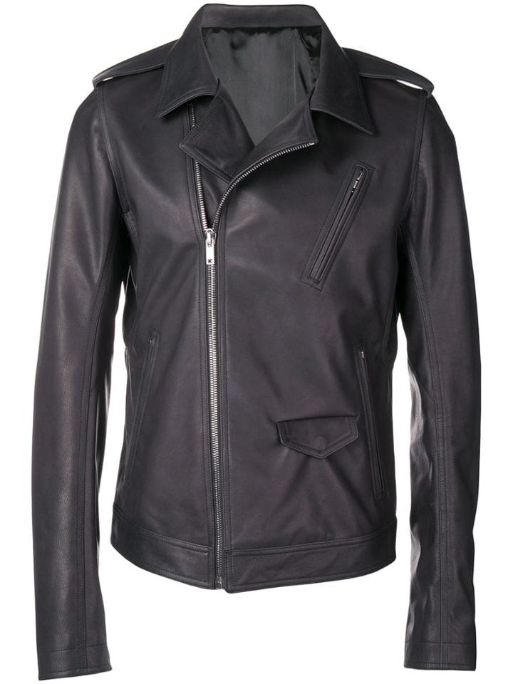 Rick Owens Slim-fit Biker Jacket - Blue