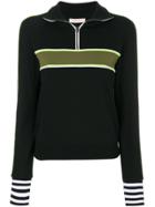 Ssheena Striped Half Zip Sweatshirt - Black