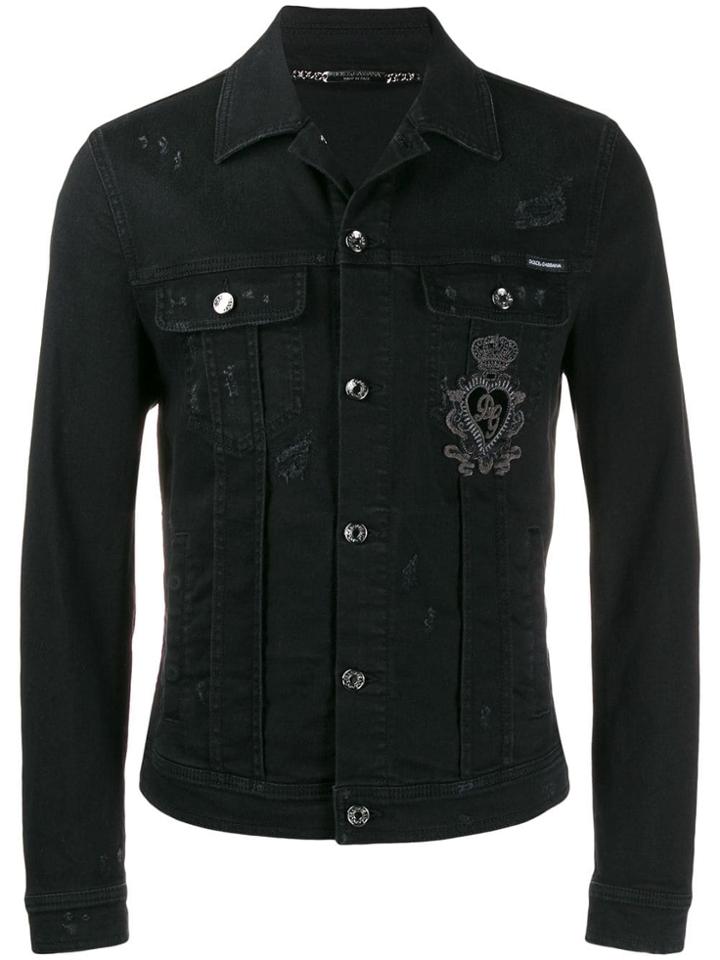 Dolce & Gabbana Distressed Denim Jacket - Black
