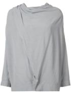 Just Female Draped Shoulder Blouse, Women's, Size: Small, Grey, Viscose