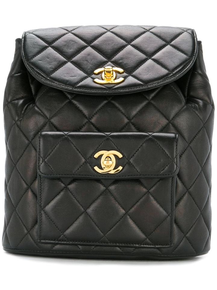 Chanel Vintage Double Turn-lock Rucksack - Black