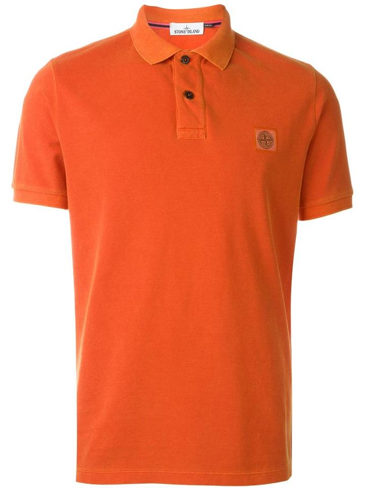 Stone Island Classic Polo Shirt, Men's, Size: Large, Yellow/orange, Cotton