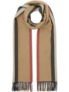 Burberry Reversible Icon Stripe Cashmere Scarf - Neutrals