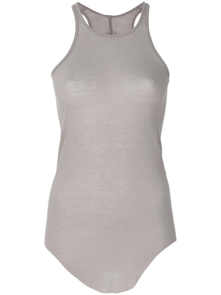 Rick Owens - Curved Hem Tank Top - Women - Silk/viscose - 40, Grey, Silk/viscose