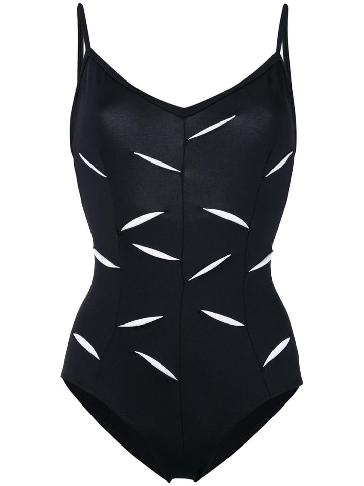 Laura Urbinati Contrast Slash Swimsuit - Black