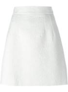 Dolce & Gabbana Daisy Jacquard Skirt, Women's, Size: 44, White, Cotton/polyester/silk/spandex/elastane