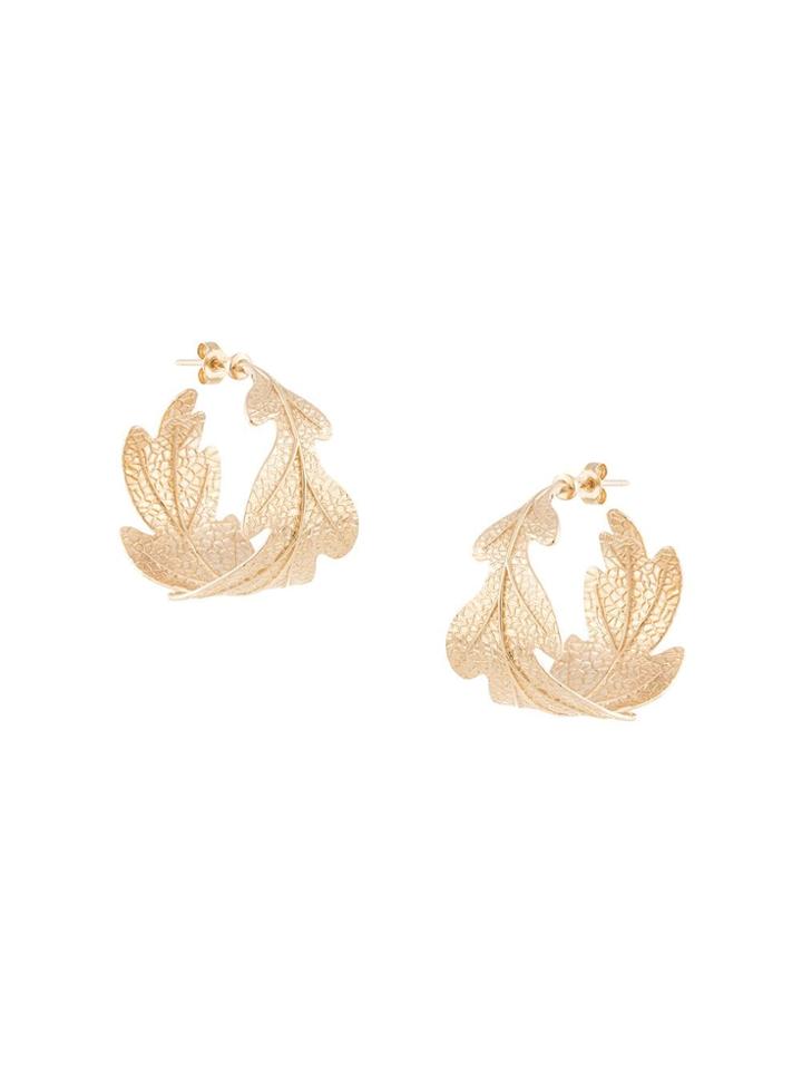 Karen Walker Oak Leaf Earrings - Gold