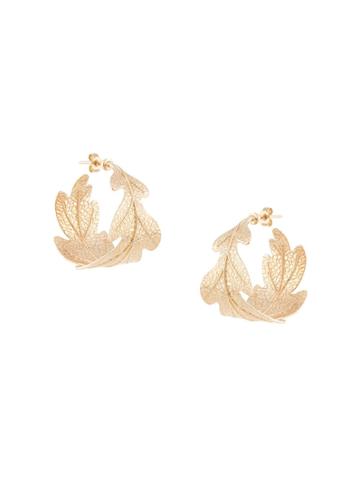 Karen Walker Oak Leaf Earrings - Gold