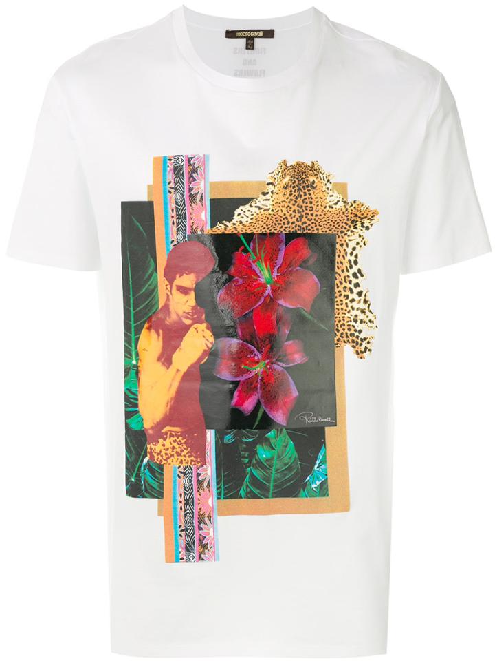 Roberto Cavalli Collage Print T-shirt - White
