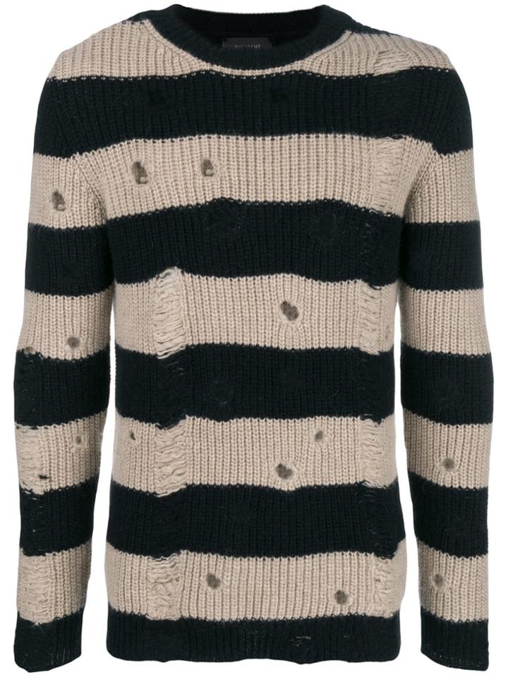 Overcome Striped Knit Jumper - Blue