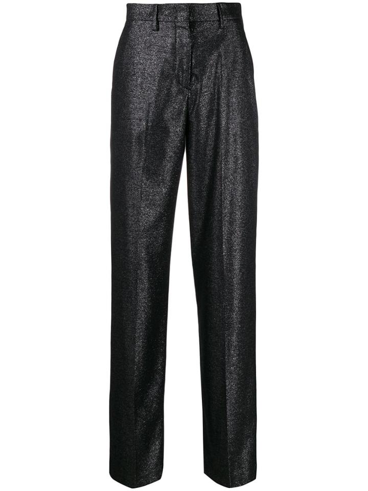 Pt01 Glitter Weave Trousers - Black