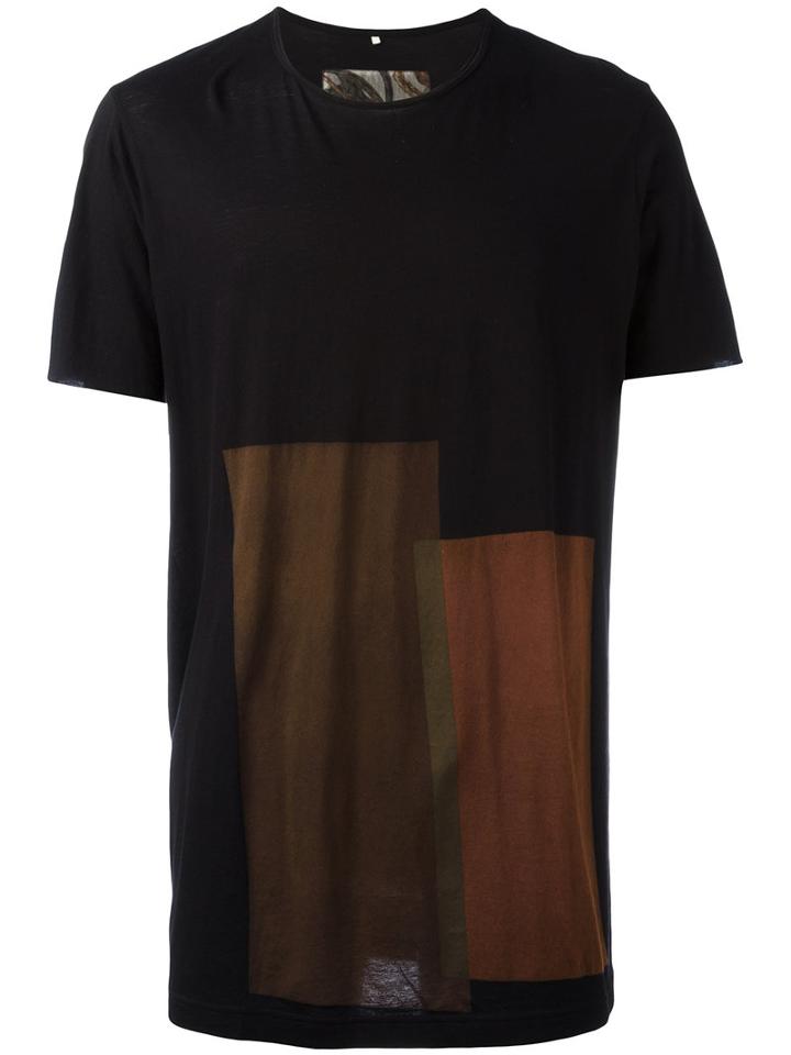 Ziggy Chen Colour Block T-shirt, Men's, Size: Small, Black, Cotton