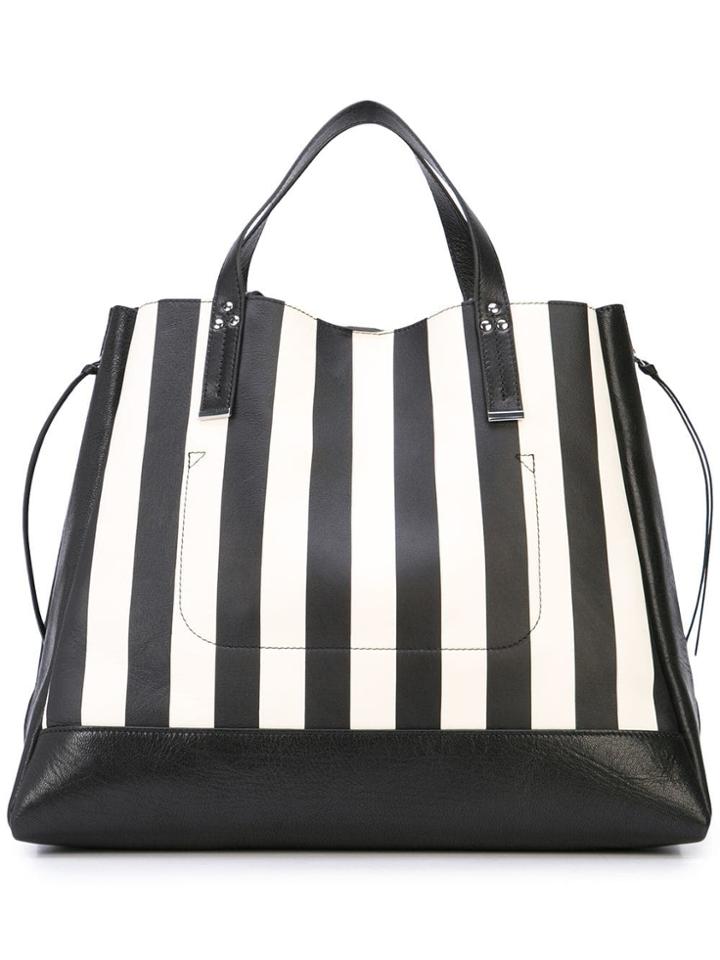 Jérôme Dreyfuss Georges Striped Tote Bag - Black