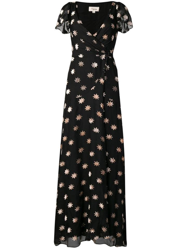Temperley London Velvet Star Wrap Dress - Black