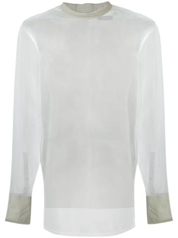 Bmuet(te) Sheer Panel Shirt, Men's, Size: 48, Nude/neutrals, Cotton/nylon