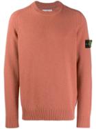 Stone Island Logo Patch Knitted Sweater - Pink