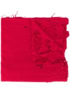 Kolor Distressed Oversized Scarf - Red