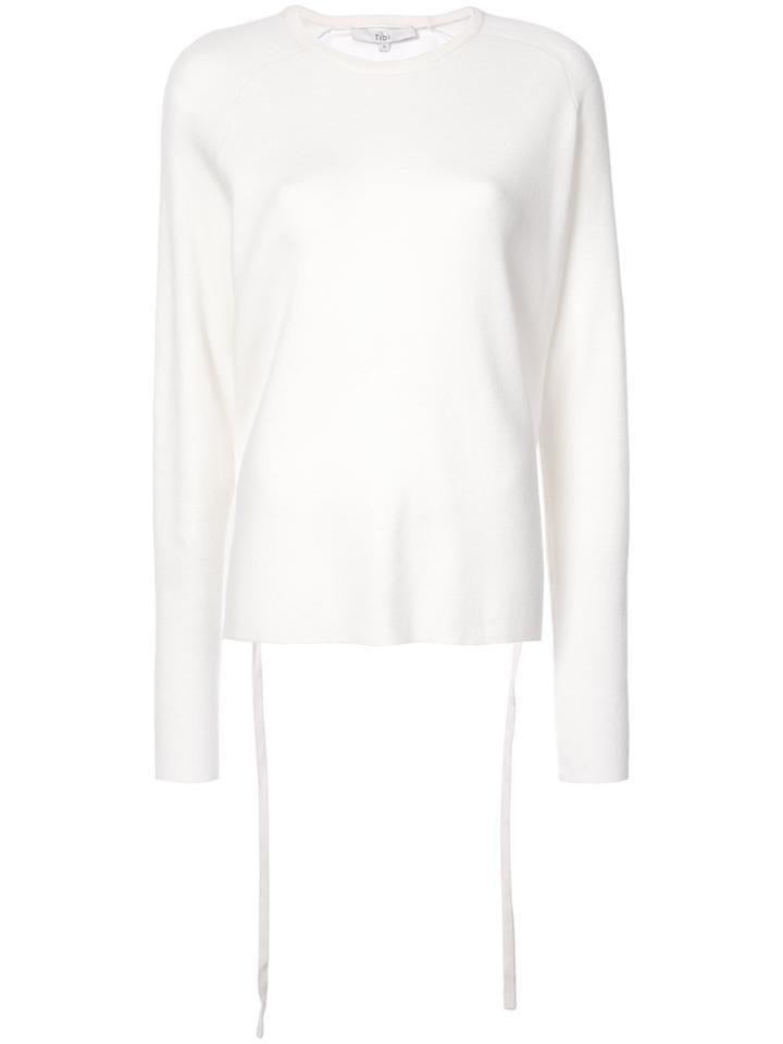 Tibi Ruched Back Sweater - White