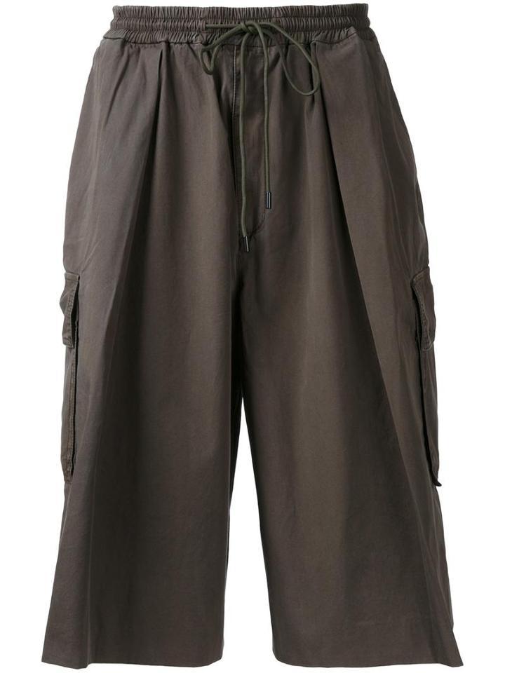 Juun.j Wide Cargo Shirts, Men's, Size: 50, Green, Cotton