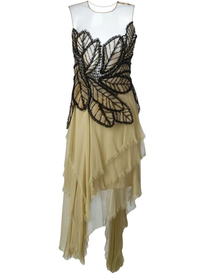 Alberta Ferretti Embroidered Chiffon Dress