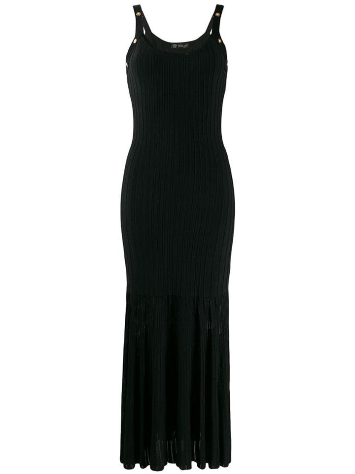 Versace Medusa Ribbon Knit Dress - Black