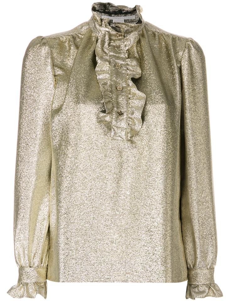 Ellery Flare Sleeve Blouse - Metallic
