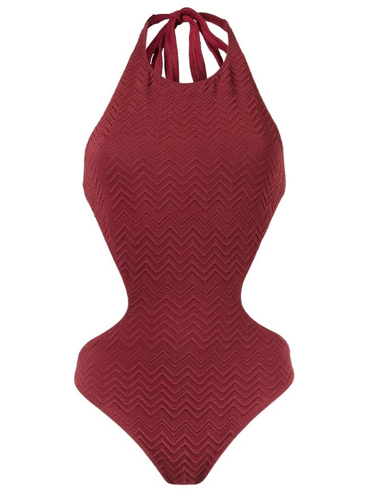 Janiero Open Back Swimsuit, Women's, Size: G, Red, Polyamide