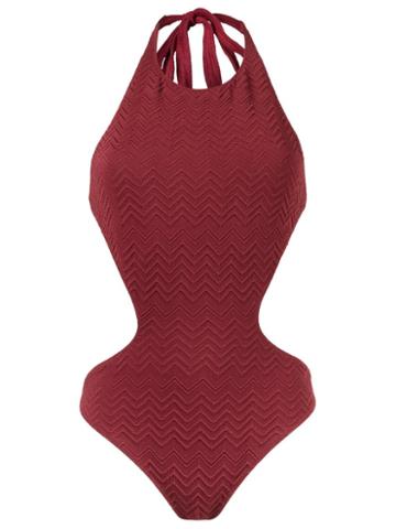 Janiero Open Back Swimsuit, Women's, Size: G, Red, Polyamide