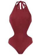 Janiero Open Back Swimsuit, Women's, Size: G, Red, Polyamide