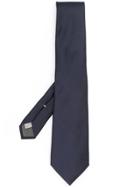 Canali Plain Pointed-tip Tie - Blue