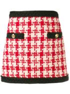 Gucci Houndstooth Print Mini Skirt - Red