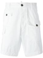 Dsquared2 Classic Cargo Shorts, Men's, Size: 48, White, Cotton