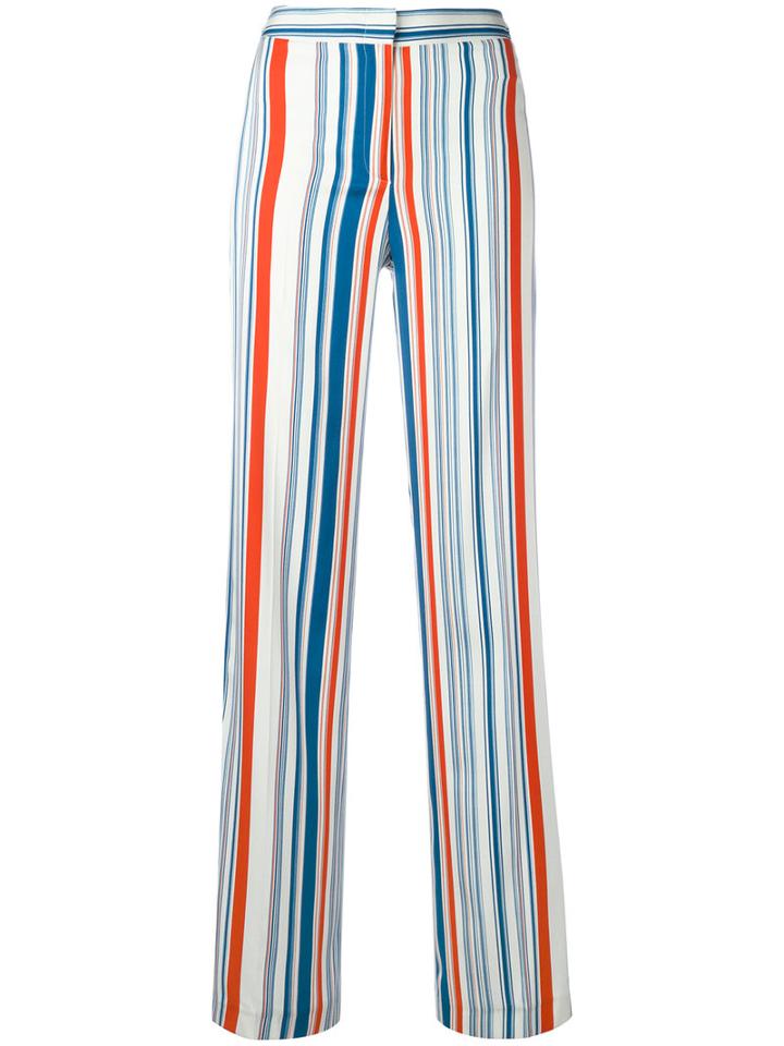 Tonello - Striped Trousers - Women - Silk/spandex/elastane/cupro - 40, Women's, White, Silk/spandex/elastane/cupro