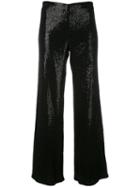 Giorgio Armani Sequin Palazzo Pants, Women's, Size: 40, Black, Polyamide/polyester/spandex/elastane/viscose