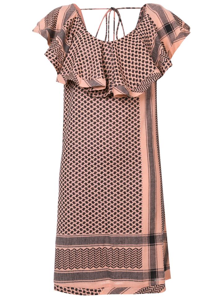 Cecilie Copenhagen V-back Ruffled Dress - Yellow & Orange