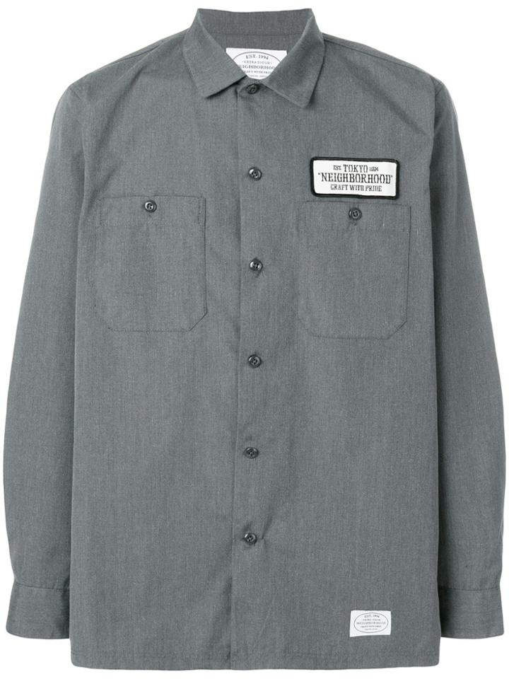 Neighborhood Logo Patch Shirt - Grey