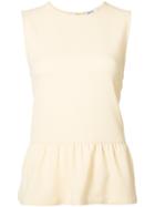 Ganni - Flared Hem Tank - Women - Polyester/spandex/elastane - M, Yellow/orange, Polyester/spandex/elastane