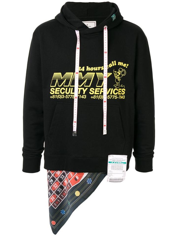 Maison Mihara Yasuhiro Scarf Hem Hoodie - Black