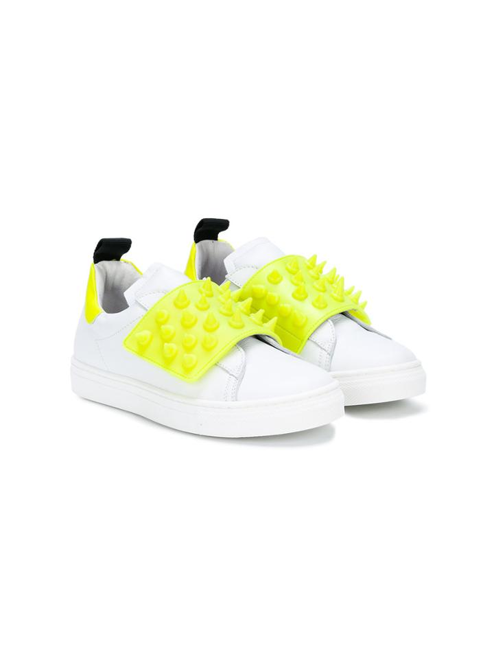 Am66 Teen Spike Stud Sneakers - White
