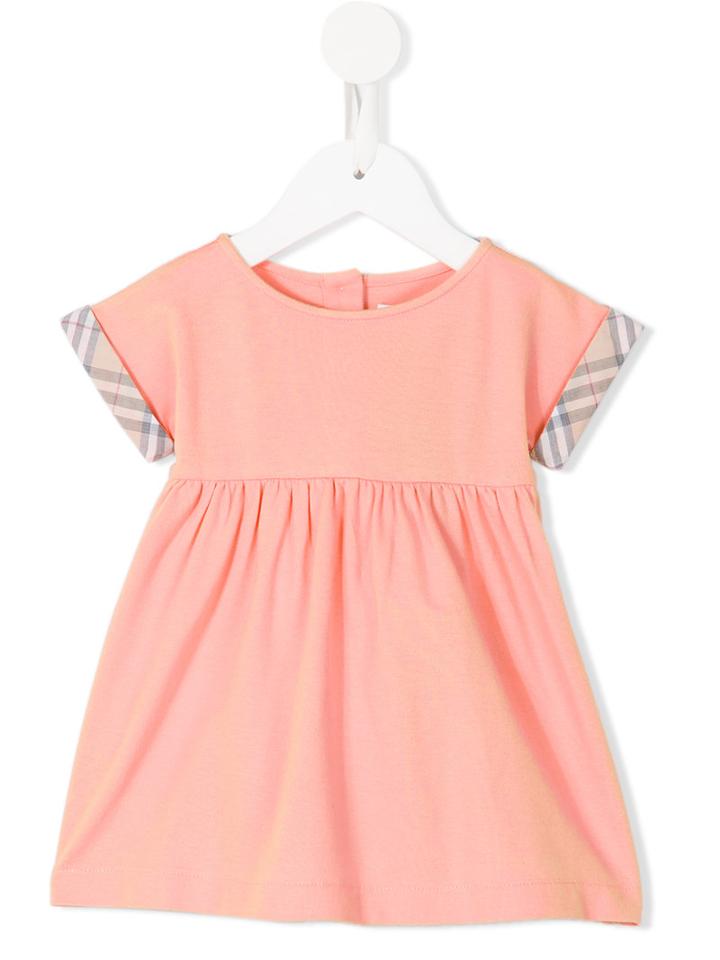 Burberry Kids Check Sleeve Dress, Infant Girl's, Size: 9 Mth, Pink/purple