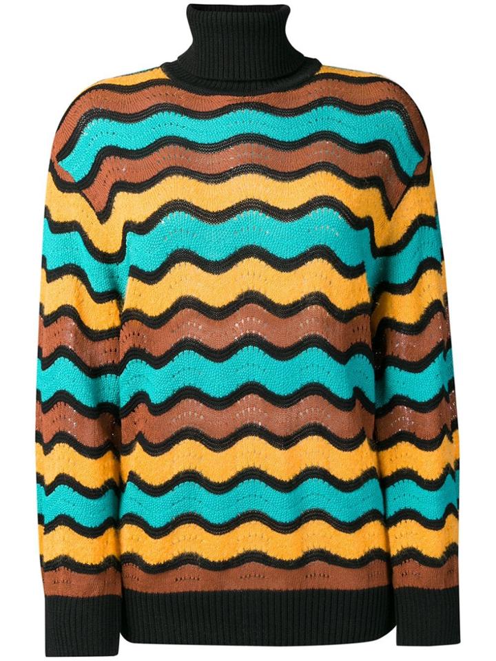 M Missoni Squiggle Pattern Sweater - Green
