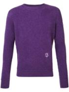 The Elder Statesman Cashmere Monogram Jumper, Adult Unisex, Size: Xxs, Pink/purple, Cashmere