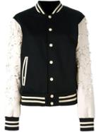 Night Market Varsity Bomber Jacket, Women's, Size: Medium, Black, Cotton/plastic/polyester