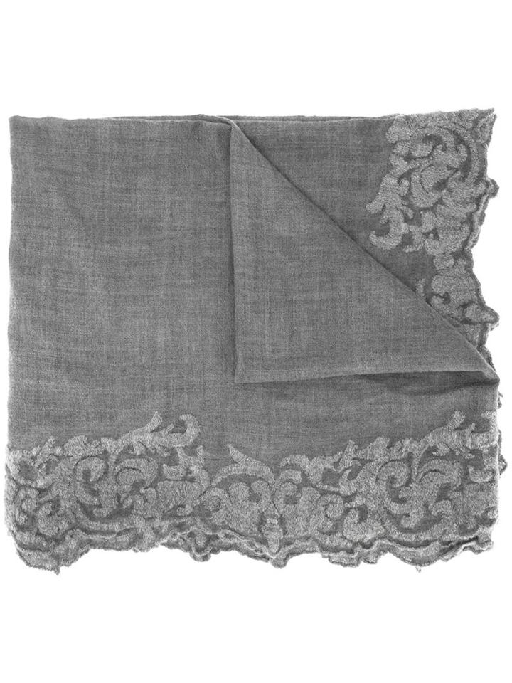 Faliero Sarti 'volta' Scarf, Women's, Grey, Silk/wool