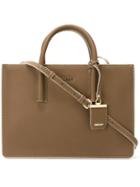 Dkny Stitch Detail Tote, Women's, Green, Calf Leather