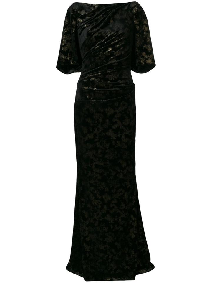 Talbot Runhof Long Velvet Dress - Black