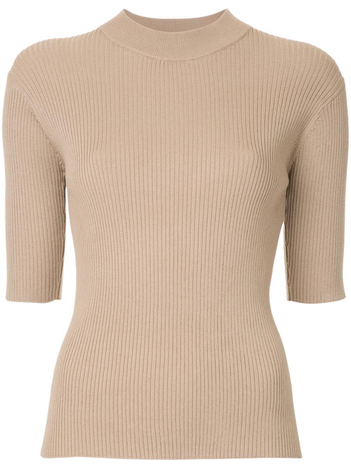 Clane Slim Fit Knitted Top - Nude & Neutrals