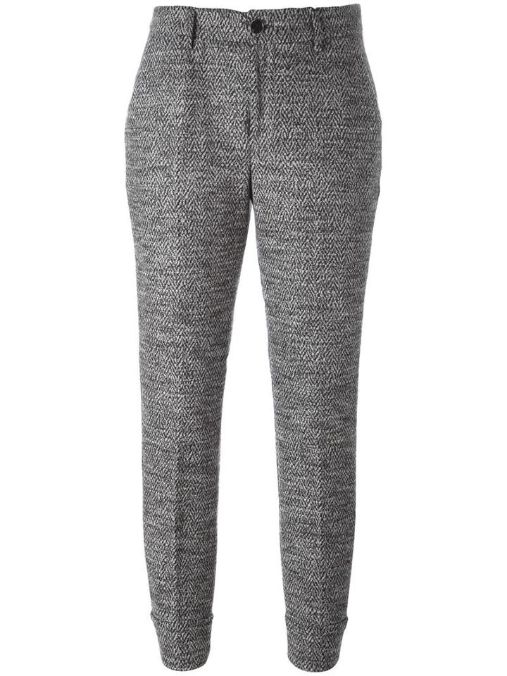 7 For All Mankind Tapered Trousers, Women's, Size: 24, Grey, Wool/viscose/polyamide/spandex/elastane