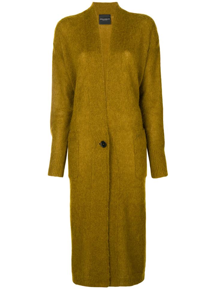 Erika Cavallini Long Cardigan - Yellow & Orange